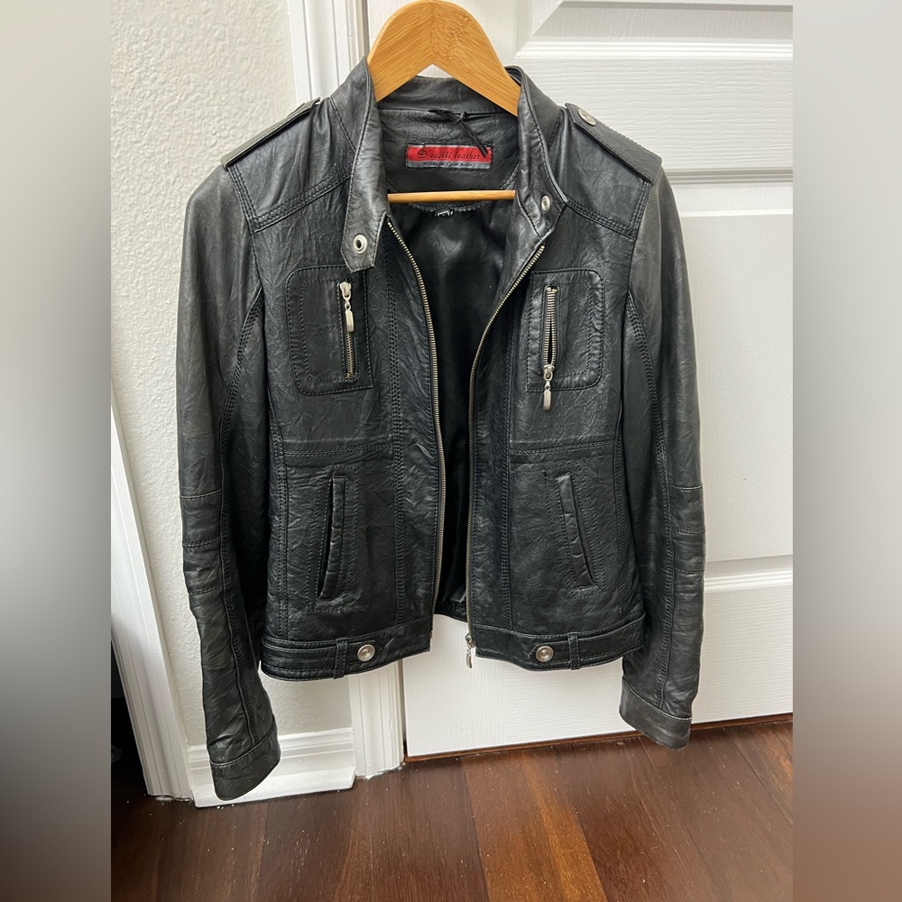 Real lambskin leather jacket - Picture 3 of 9